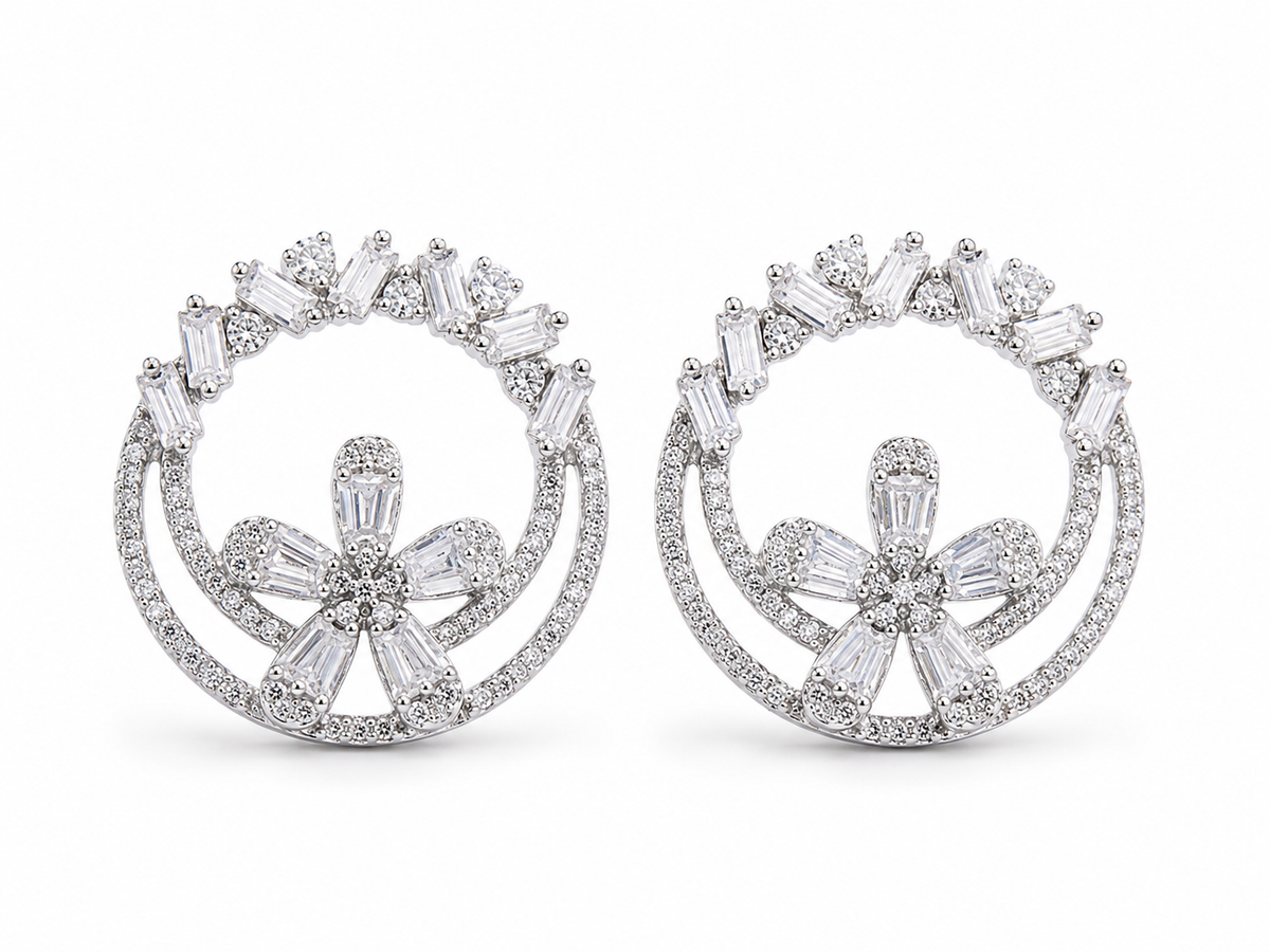 Floral Wreath Stud Earrings