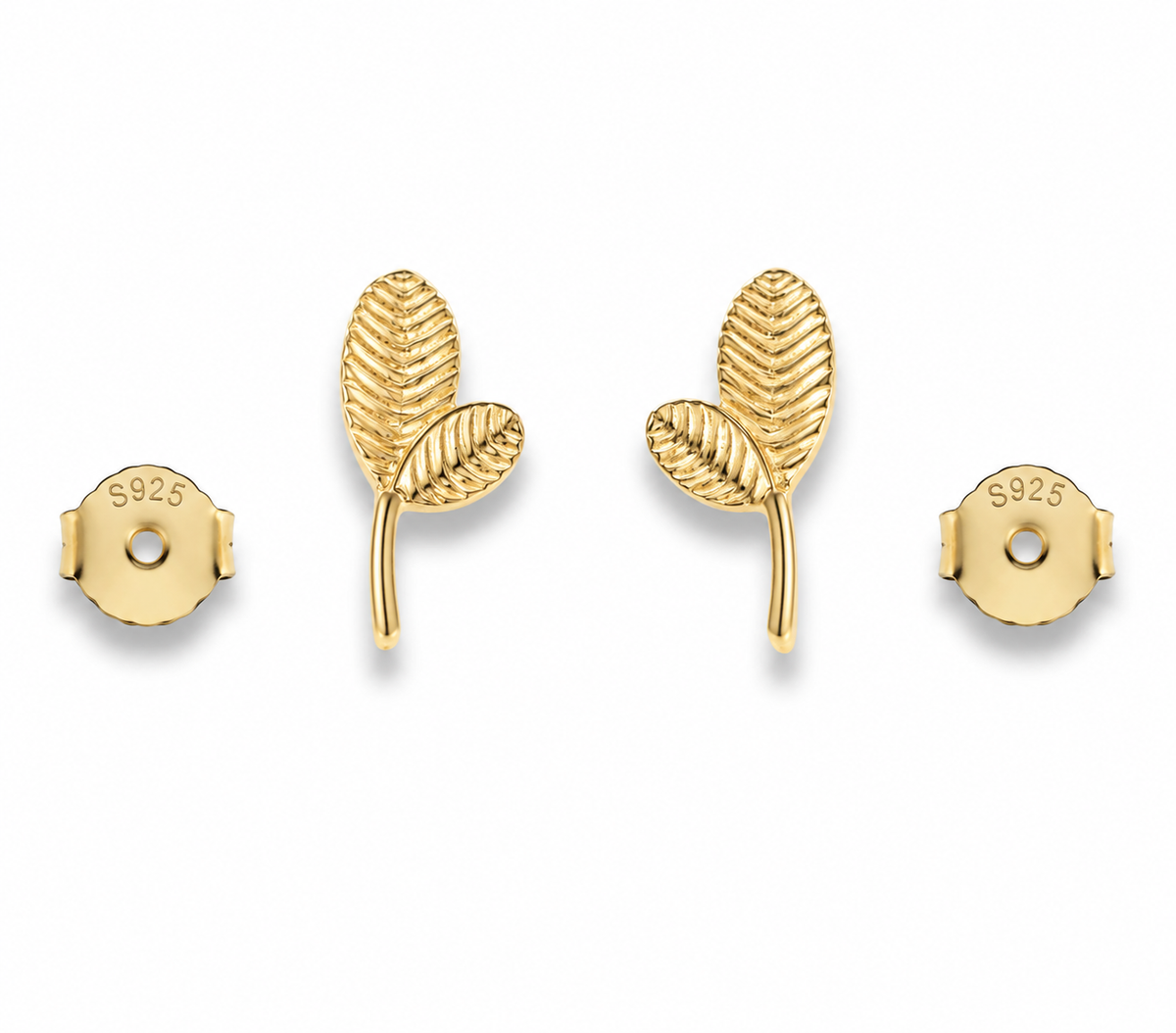 Double Leaf Stud Earrings (For Kids)