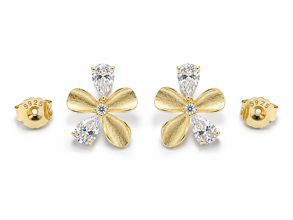 Frosted Petal Flower Studs