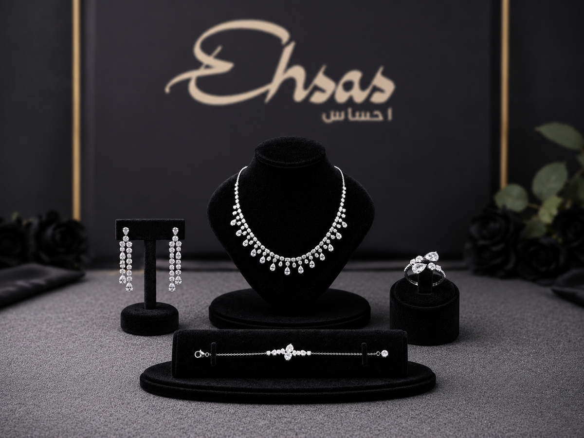 Cluster Pear Cut Jewelry Set
