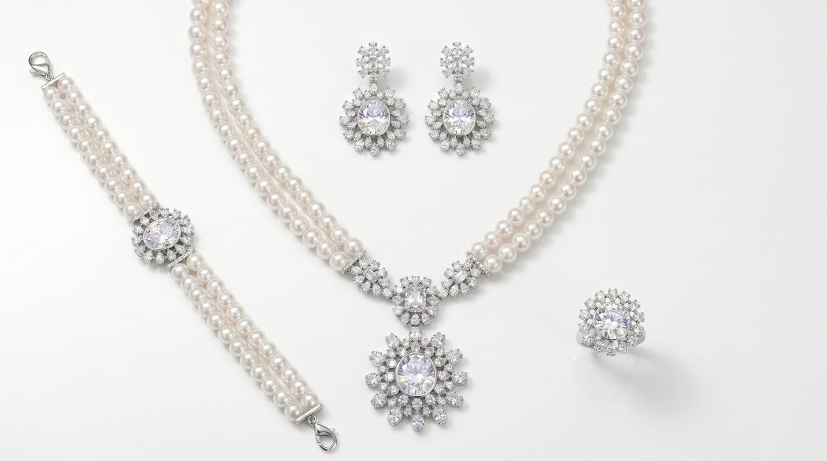 Double-Strand Pearl Jewelry Set