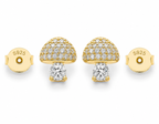 Silver Pave-Set Mushroom Stud Earrings (For Kids)