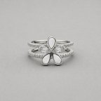 Pearl Flower Silver Ring