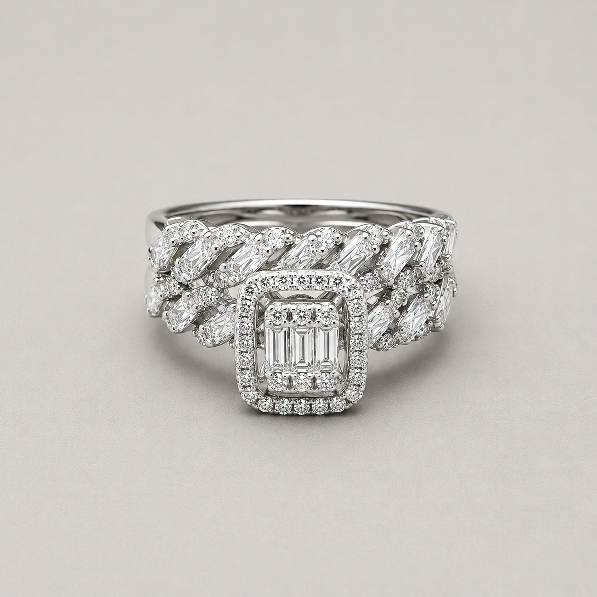 Emerald Cut Ring Set