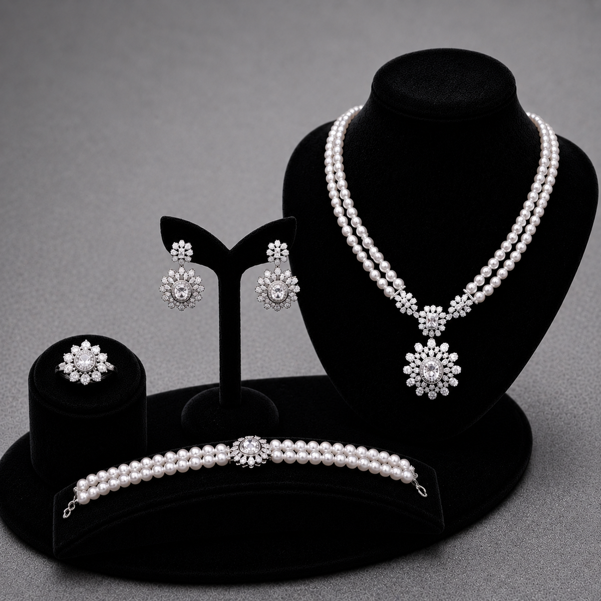 Double-Strand Pearl Jewelry Set