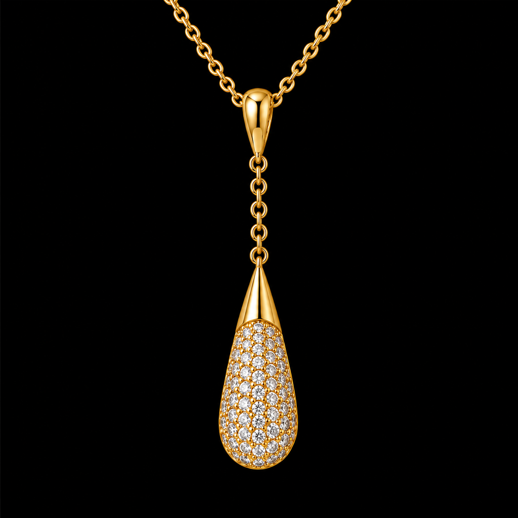 Y-Lariat Necklace with Pavé Crystal