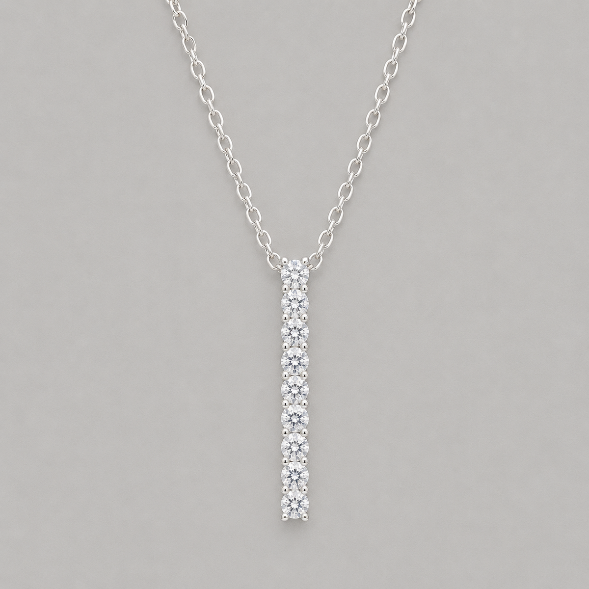 Sleek Linear Crystal Moissanite Pendant