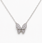 Necklace Featuring Shimmering Crystal Butterfly