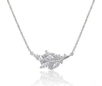 Necklace with Shimmering Crystal Leaf Clusters