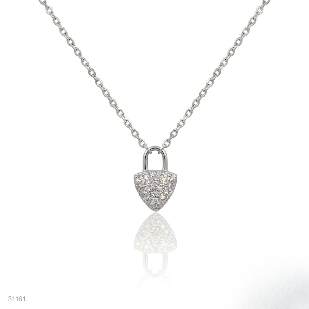Micro-Pavé Padlock Necklace (For Kids)