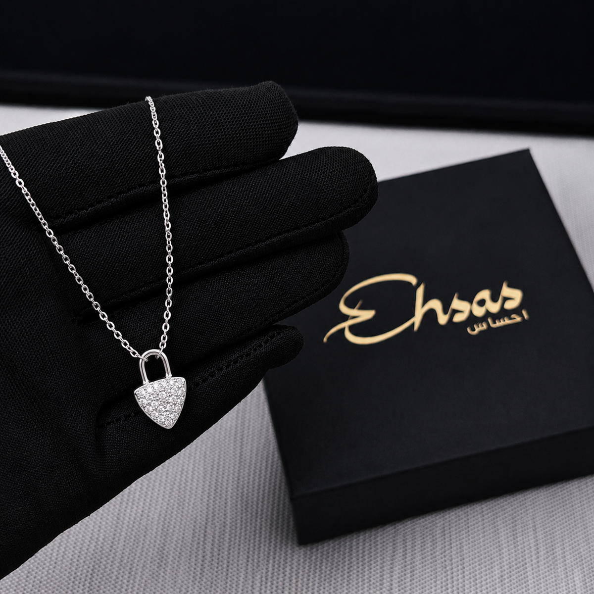 Micro-Pavé Padlock Necklace (For Kids)