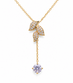 Y-Lariat Necklace with Sparkling Crystal