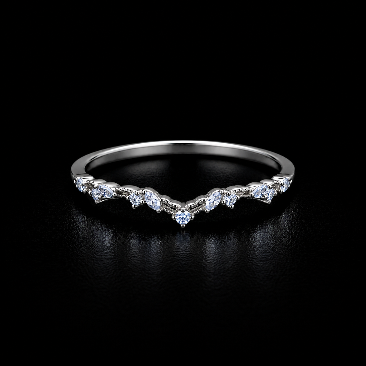 Modern Curved Silver Stacking Ring