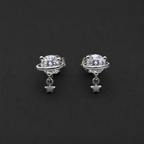 Heart-Cut Crystal Stud Earrings (For Kids)