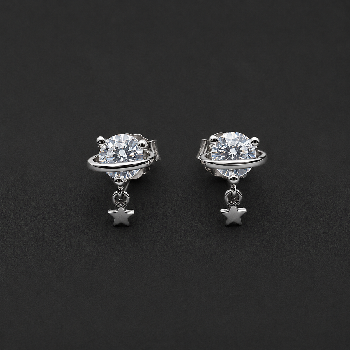 Heart-Cut Crystal Stud Earrings (For Kids)