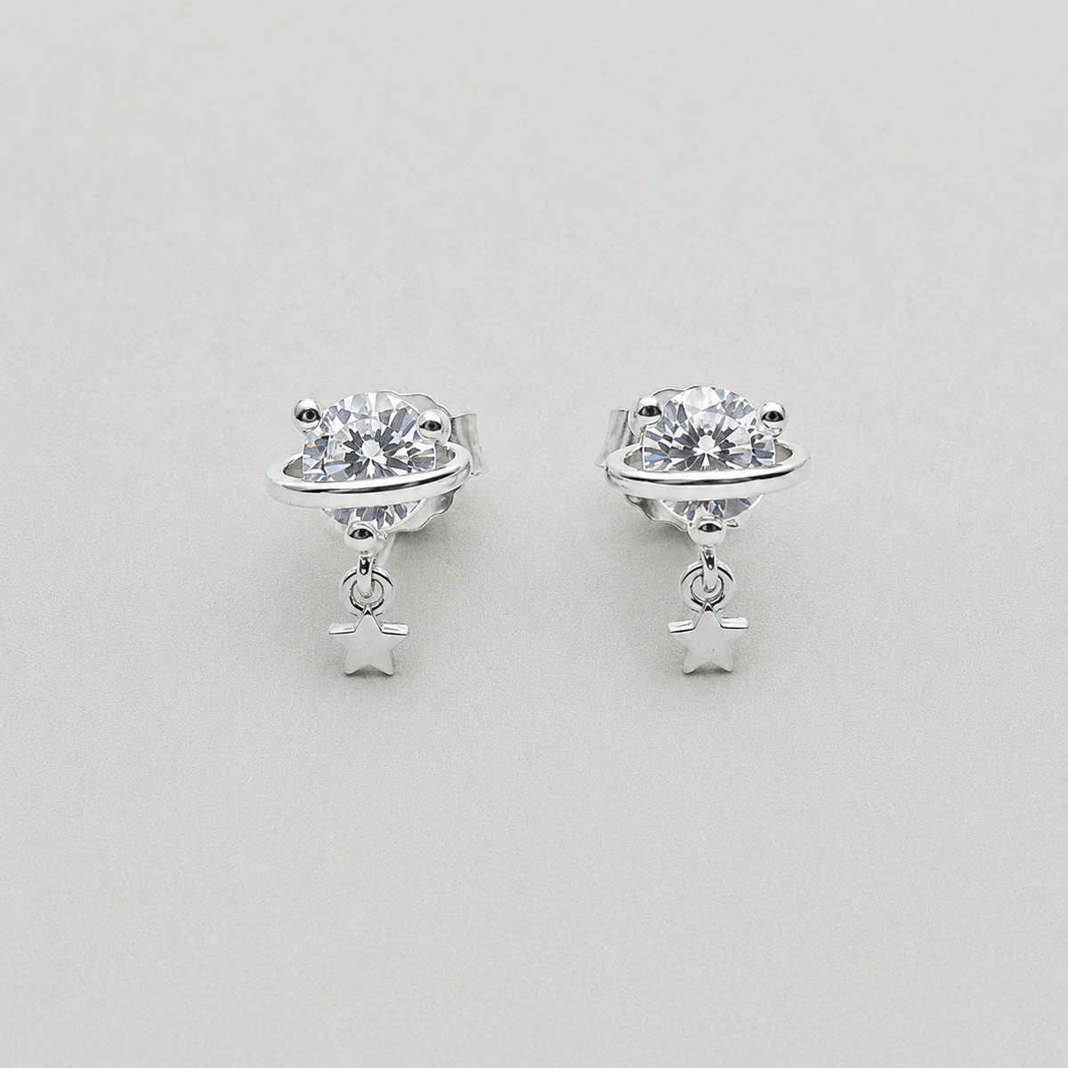 Heart-Cut Crystal Stud Earrings (For Kids)