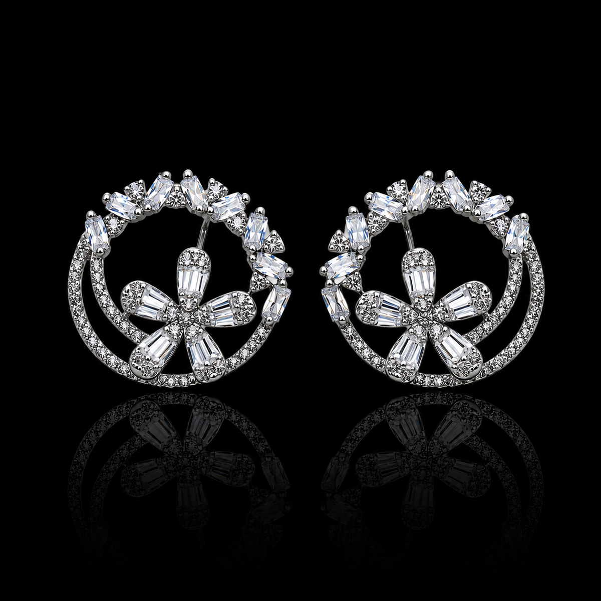 Floral Wreath Stud Earrings