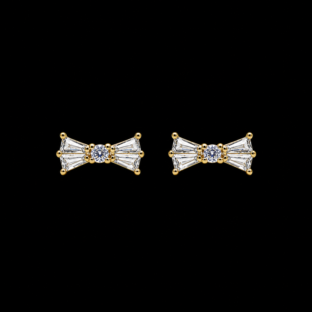 Crystal Bow Studs (For Kids)