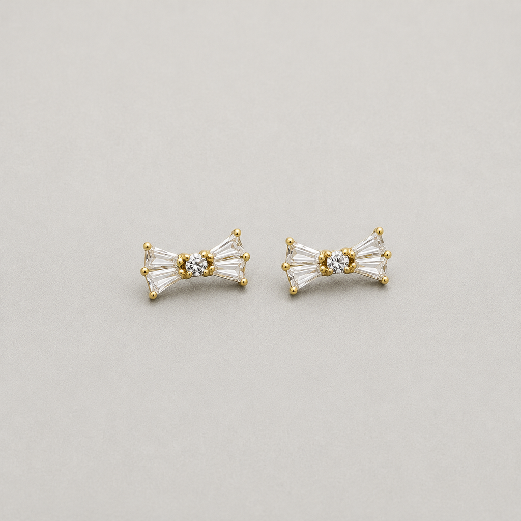 Crystal Bow Studs (For Kids)