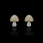 Silver Pave-Set Mushroom Stud Earrings (For Kids)
