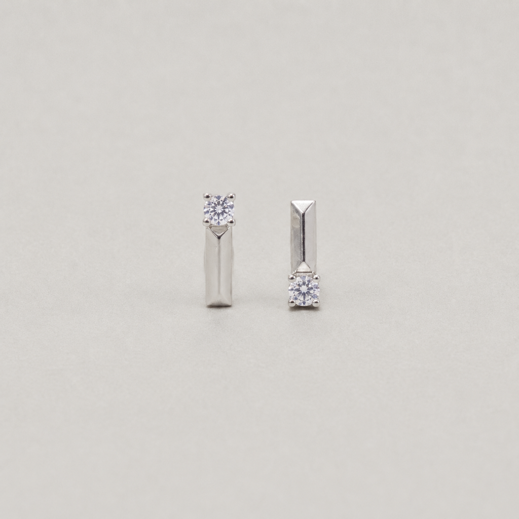 Stud Earrings with Solitaire Crystal Accent (For Kids)