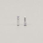 Stud Earrings with Solitaire Crystal Accent (For Kids)