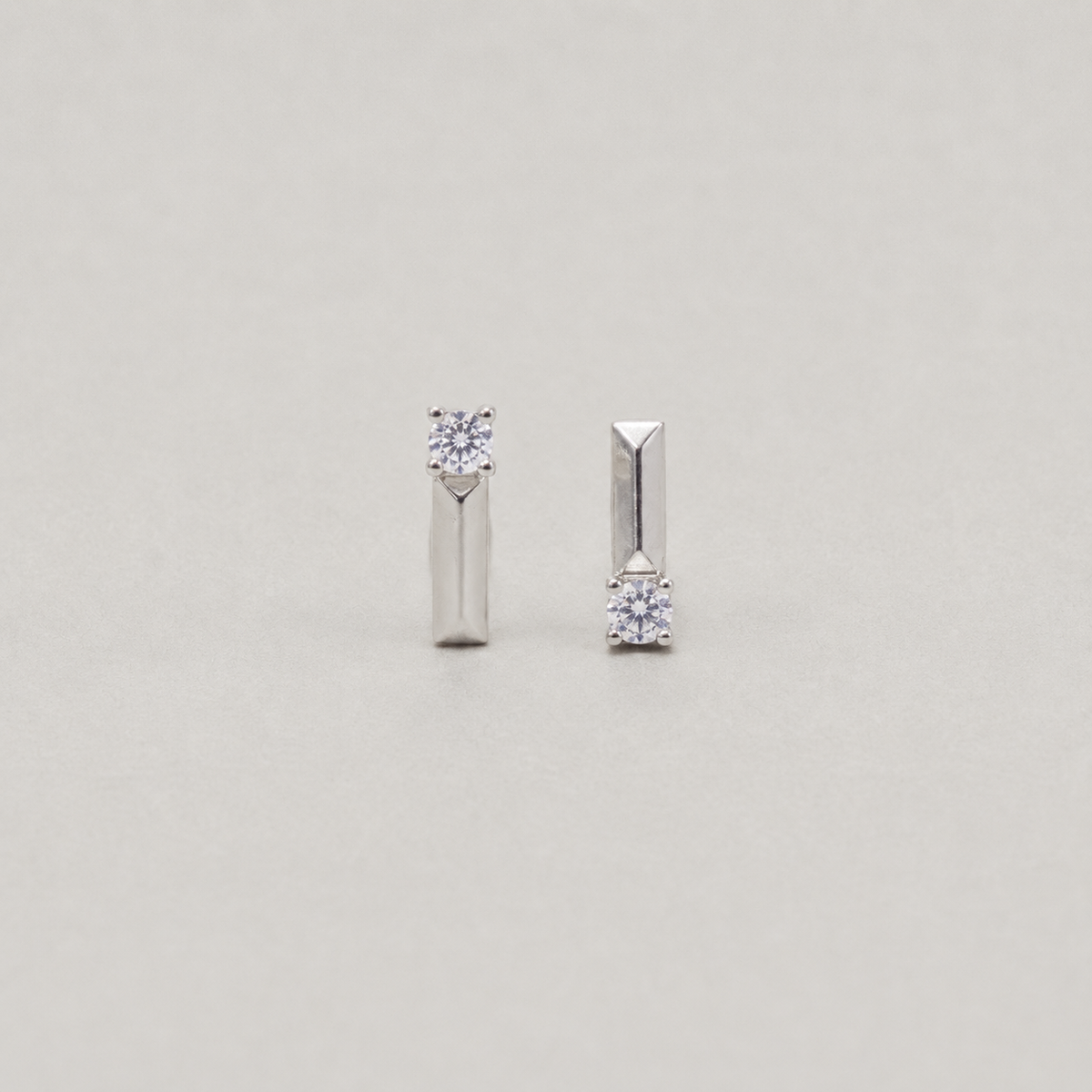 Stud Earrings with Solitaire Crystal Accent (For Kids)