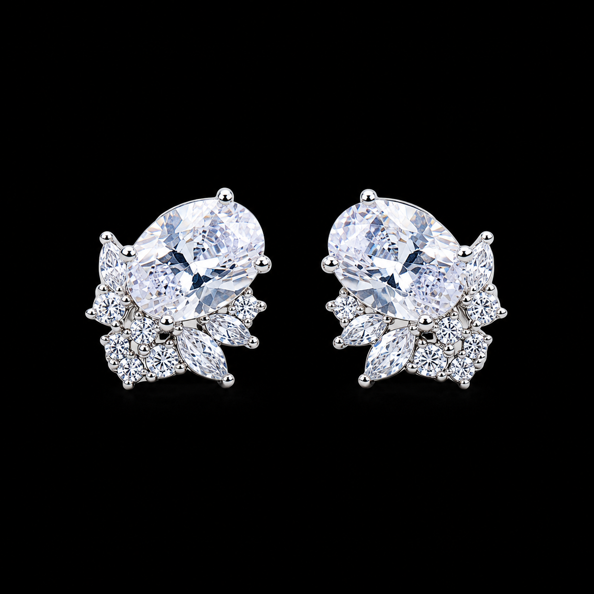 Oval Gemstone Studs