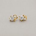 Crystal Cat Stud Earrings (For Kids)