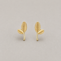 Double Leaf Stud Earrings (For Kids)