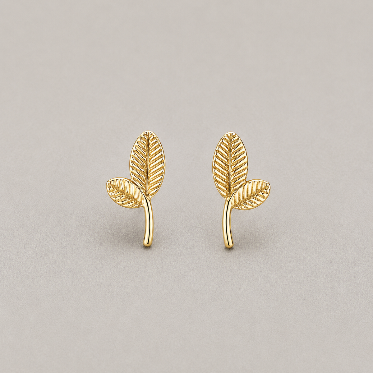 Double Leaf Stud Earrings (For Kids)