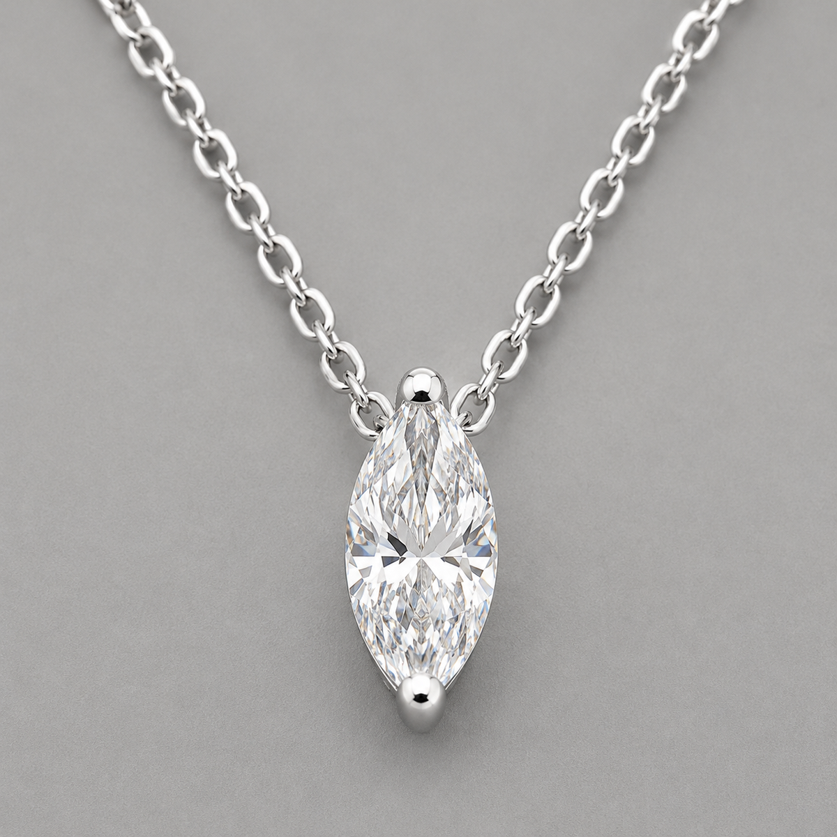S925 Silver Marquise Moissanite Marquise Cut Necklace