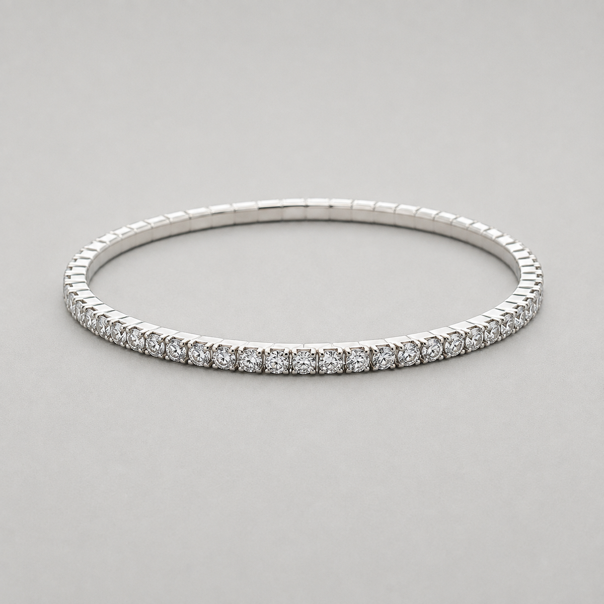 Classic Silver Crystal Tennis Bracelet