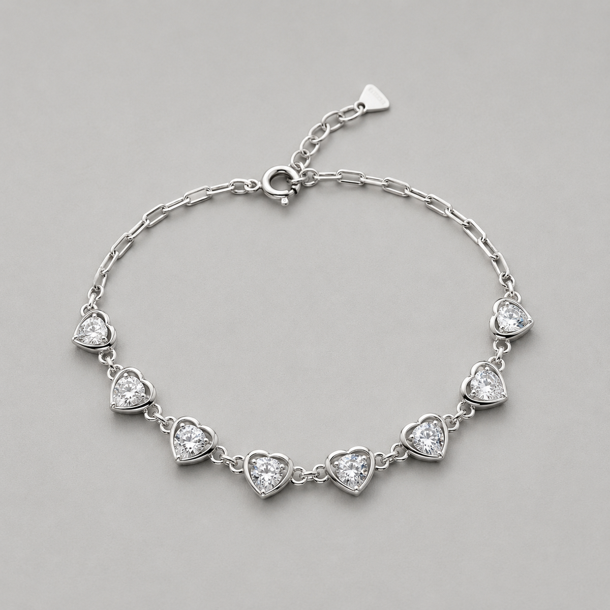 Modern Heart Solitaire Crystal Bracelet