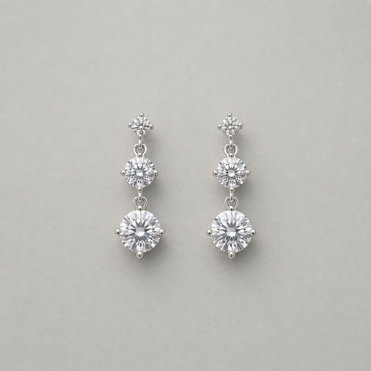 Sterling Silver Triple-Stone Drops