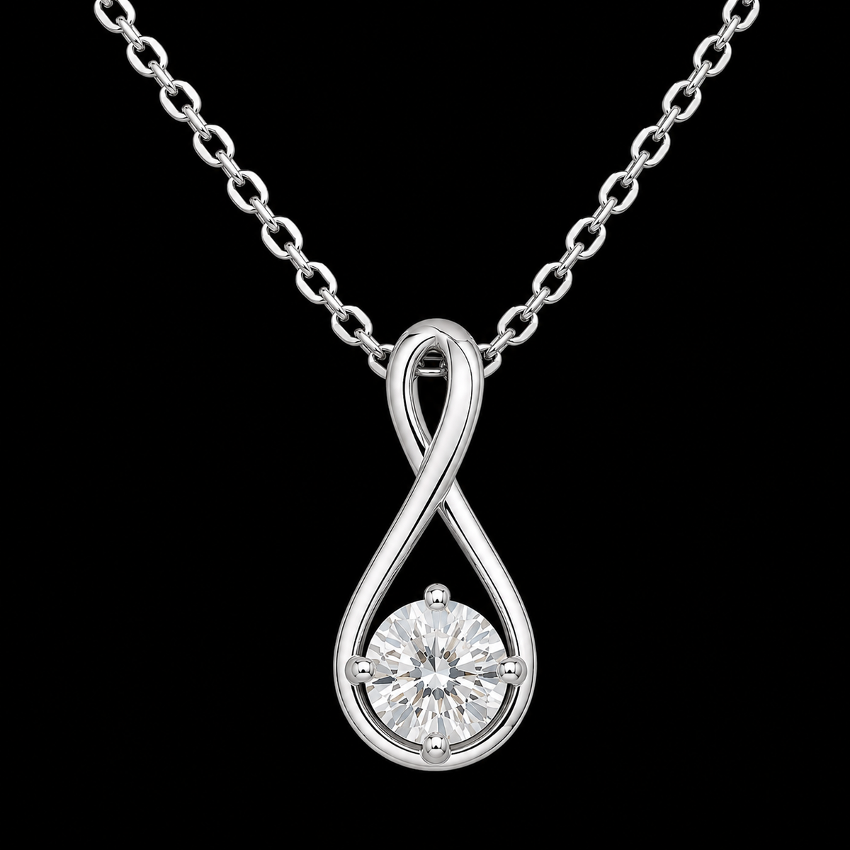 Infinity Loop Round Cut Pendant