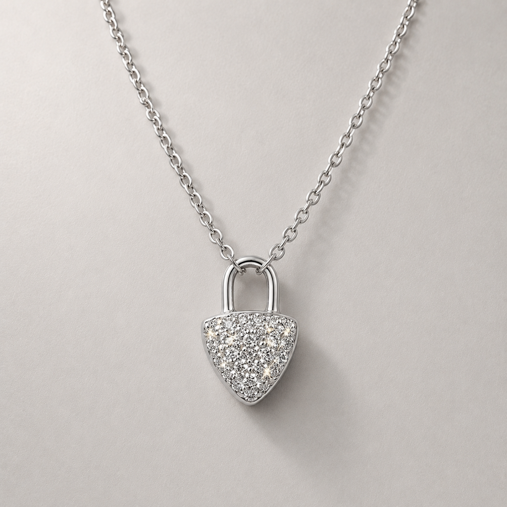 Micro-Pavé Padlock Necklace (For Kids)