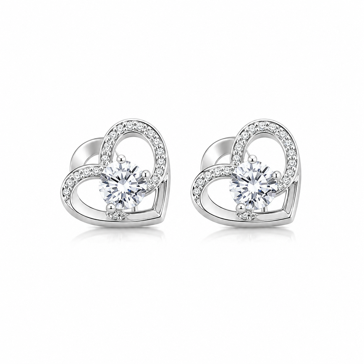 Shimmering Heart Necklace & Earring Set