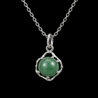 Whimsical Moss Agate Orb Necklace