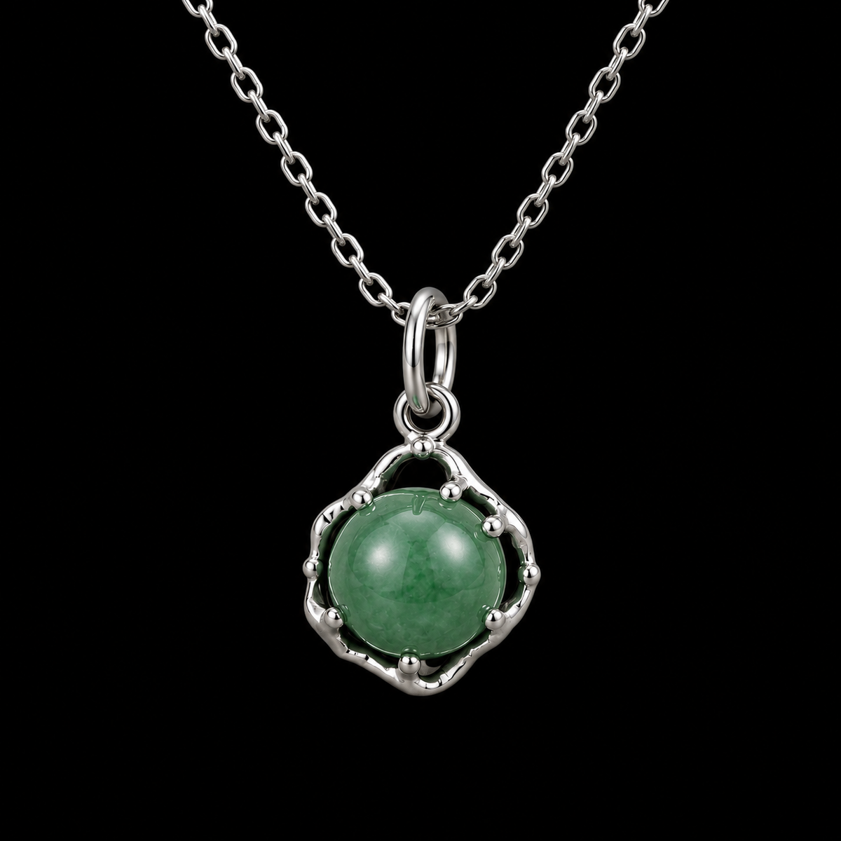 Whimsical Moss Agate Orb Necklace
