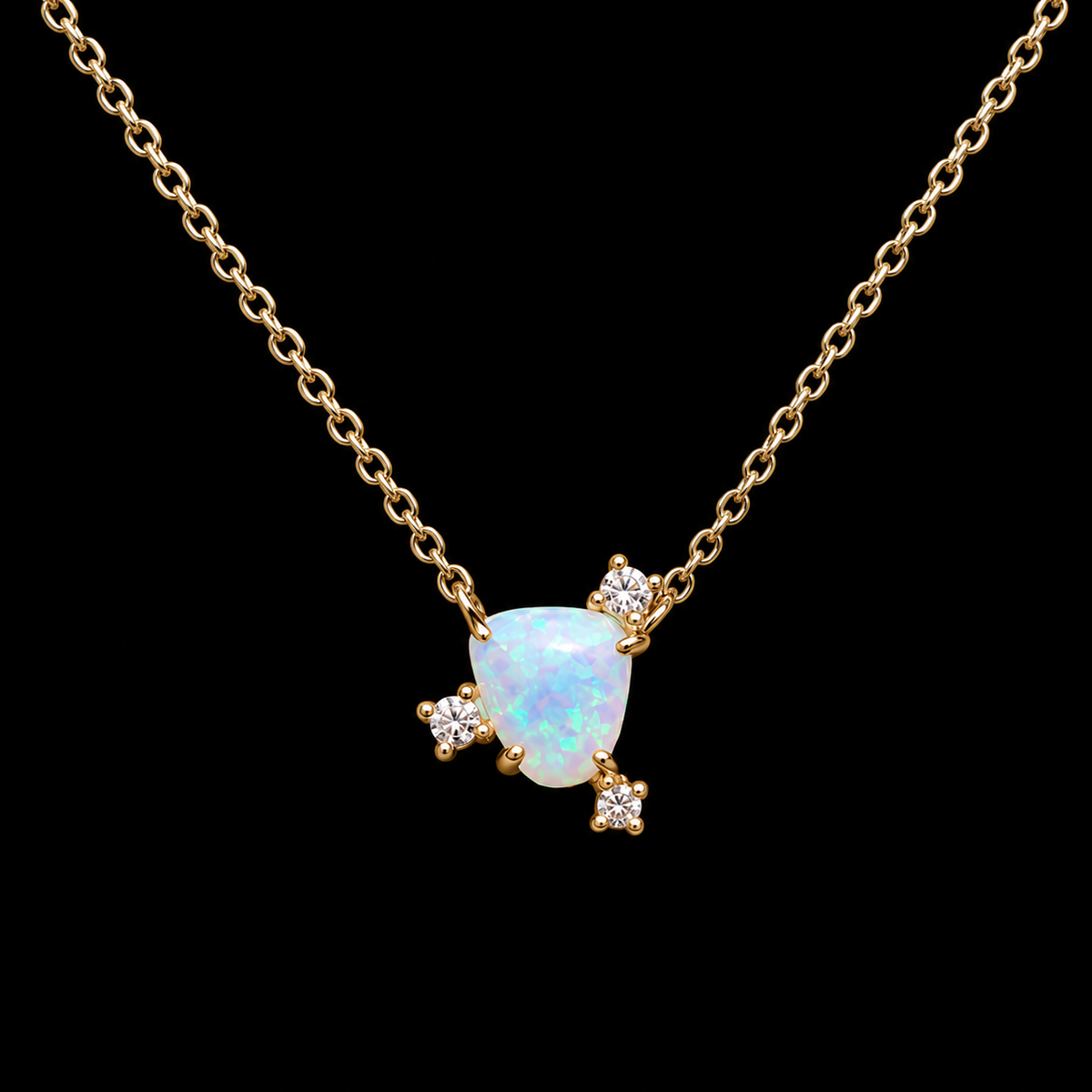 Celestial Trillion-Cut Opal Necklace