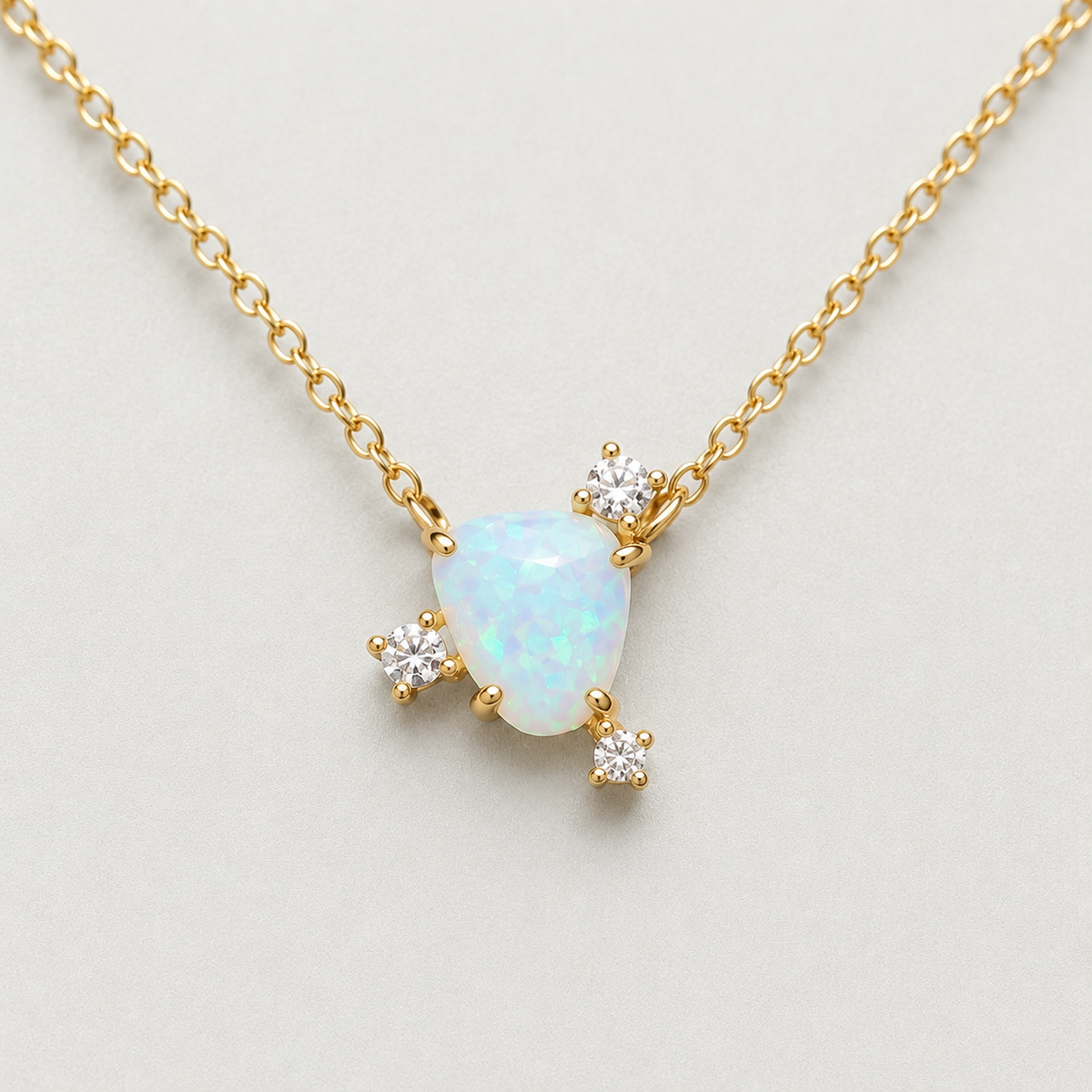 Celestial Trillion-Cut Opal Necklace