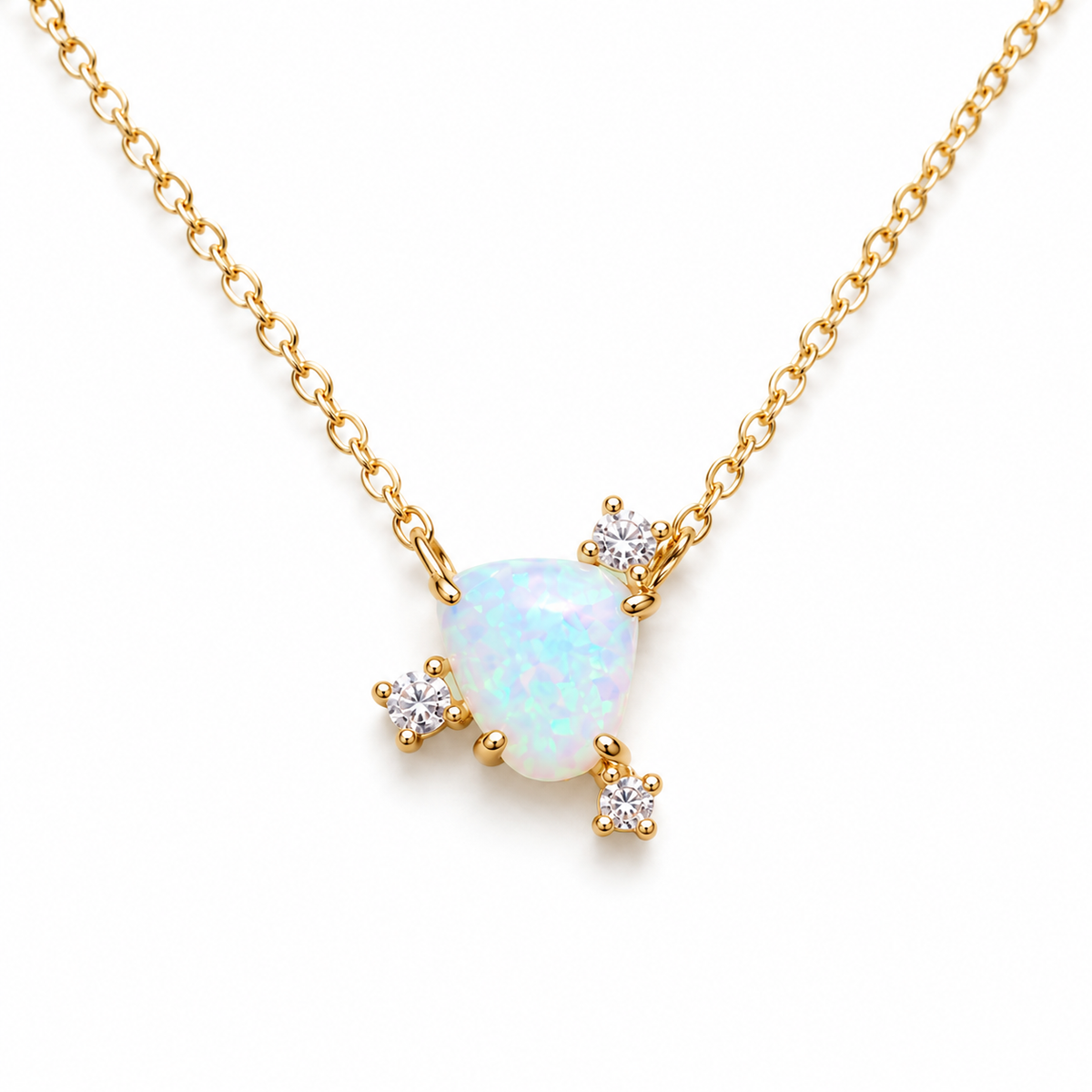 Celestial Trillion-Cut Opal Necklace