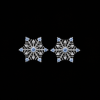Snowflake Studs with Blue Accents