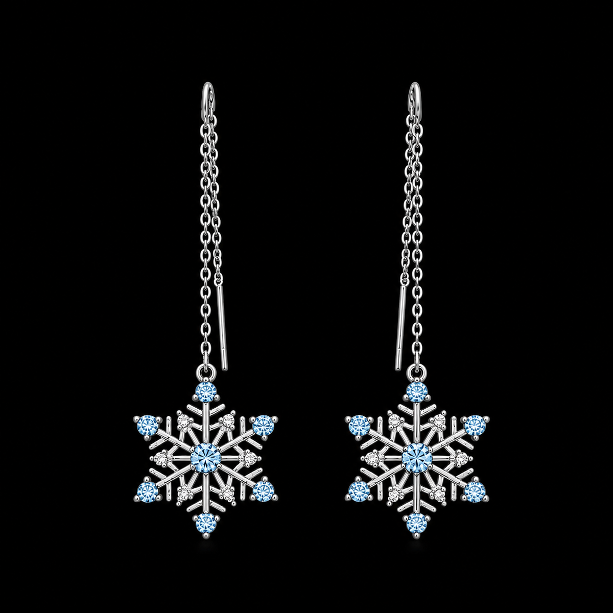 Snowflake Threader Earrings