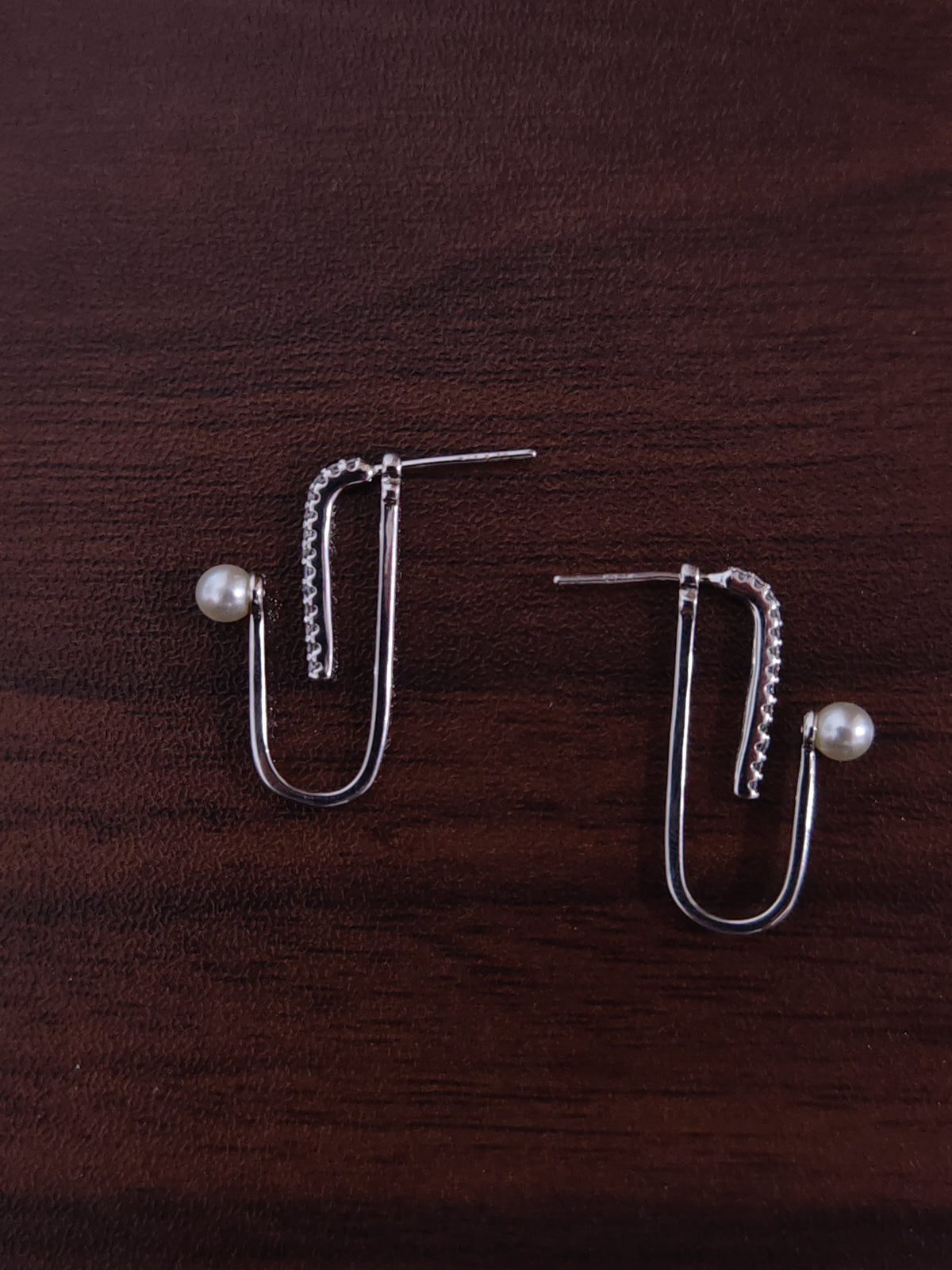 J-Hook Earrings with Shimmering Pav
