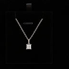 Elegant 925 Silver Moissanite Princes Cut Pendant