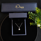 Elegant 925 Silver Moissanite Princes Cut Pendant