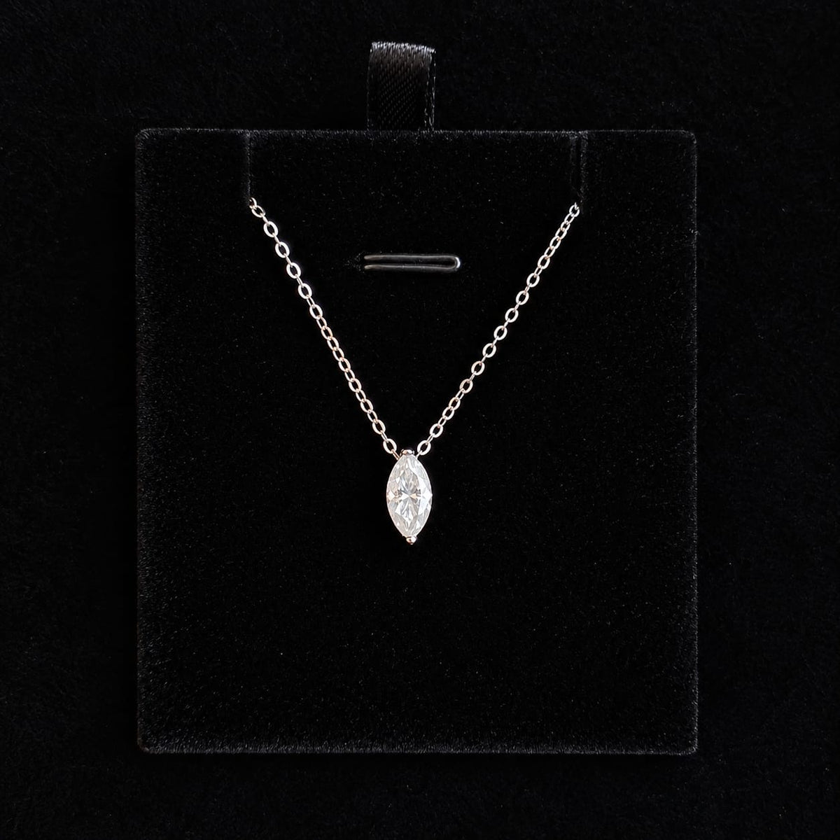 S925 Silver Marquise Moissanite Marquise Cut Necklace