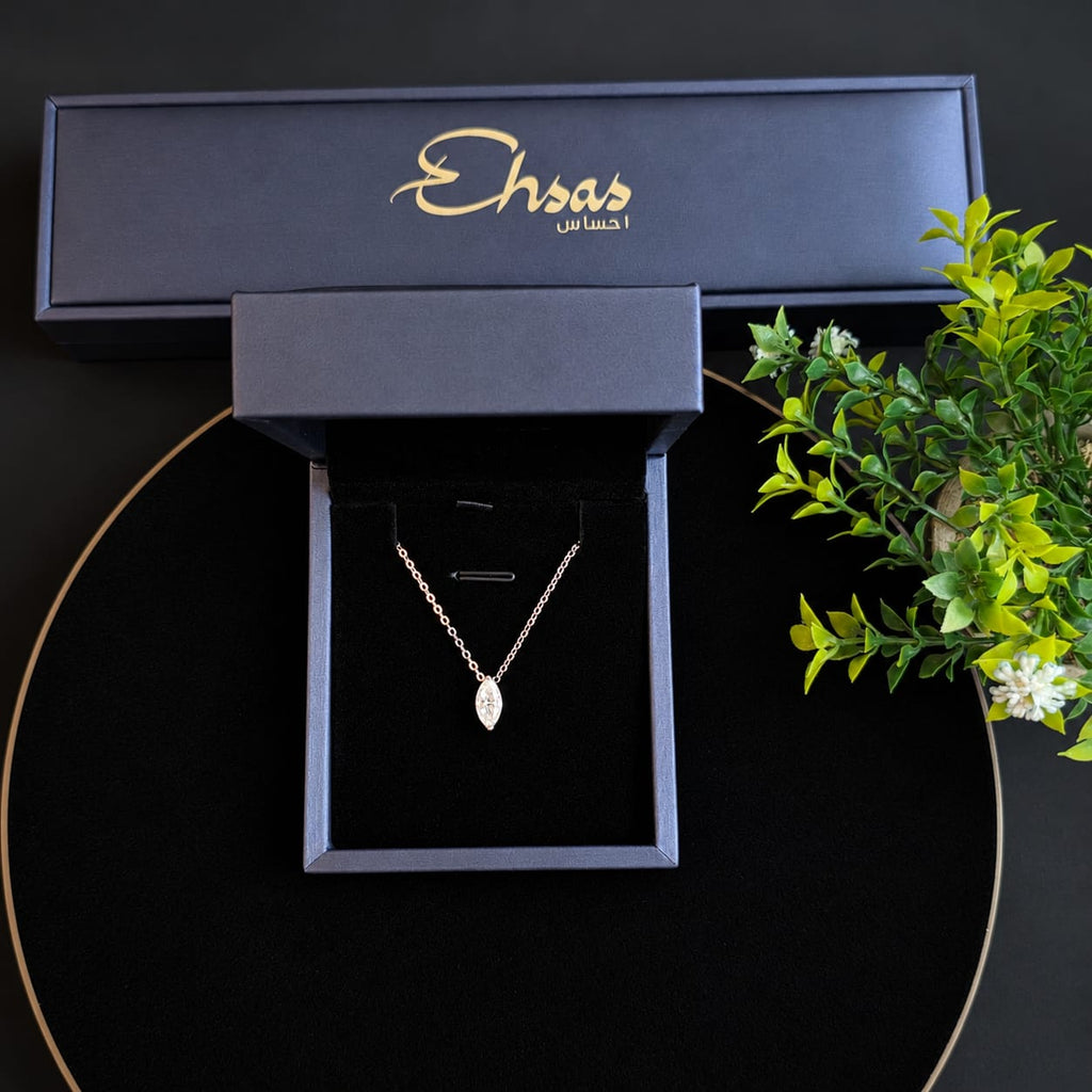S925 Silver Marquise Moissanite Marquise Cut Necklace